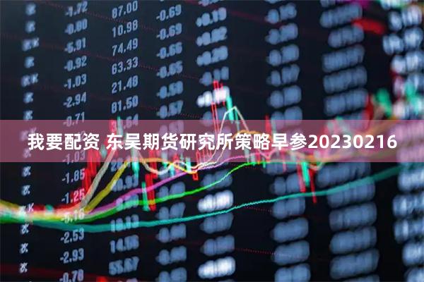 我要配资 东吴期货研究所策略早参20230216